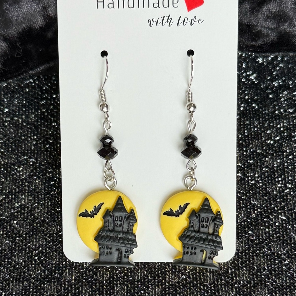 Black and Yellow Halloween Earrings